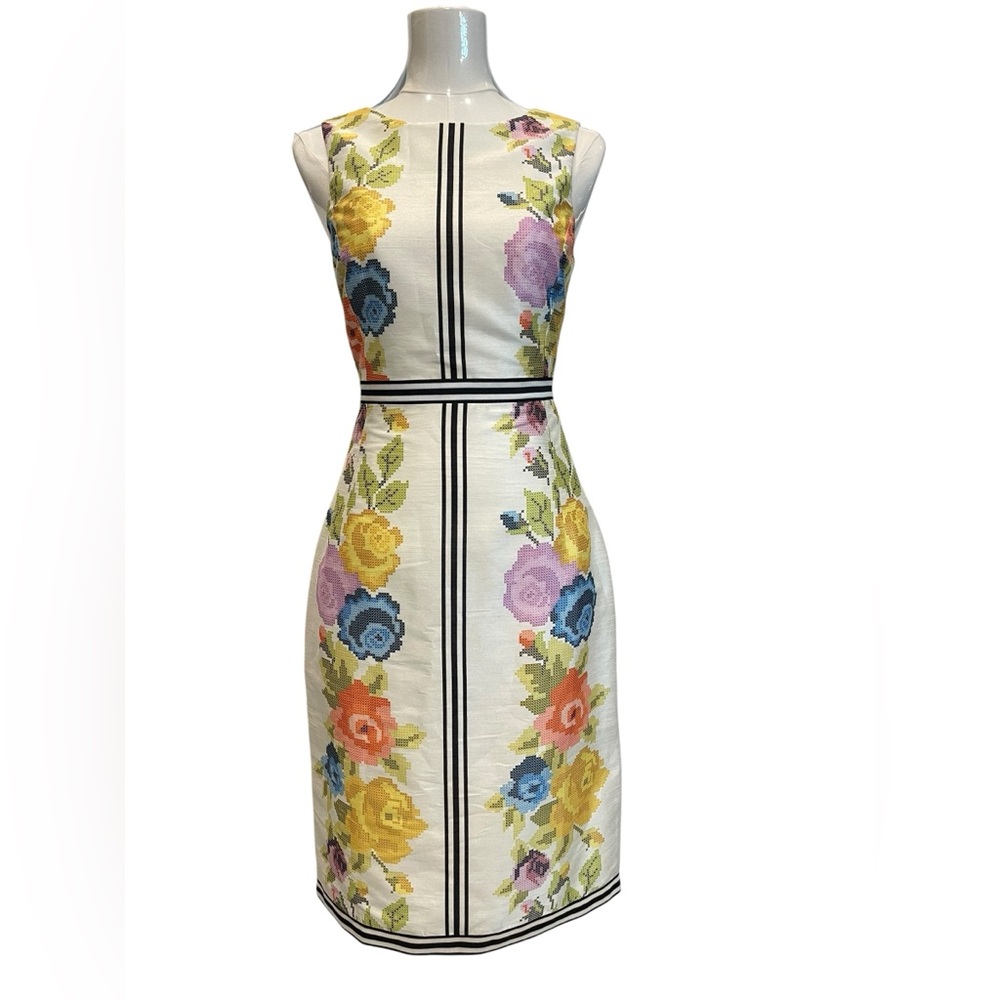 Anthropologie Payal Pratap Garden Grid Sheath Dress Size:0 - Picture 2 of 10